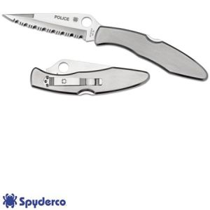 **Spyderco Police Model Knife Folder - StainlessSteelSerrated Spyderco