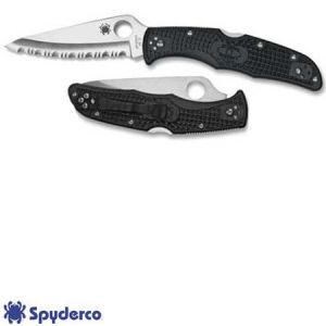 **Spyderco Endura 4 Lightweight SpyderEdge Serrated Black Handle Knife