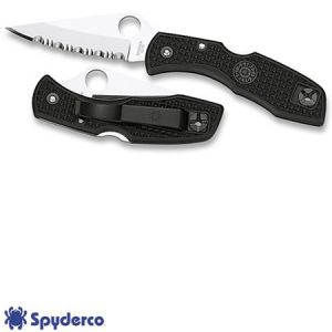 **Spyderco Delica 4 Lightweight Black Handle SpyderEdge Serrated Knife