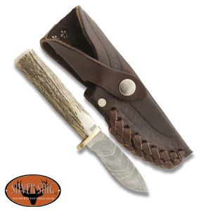 **Crown Twist Stick Knife with Antler Horn Handle - Silver Stag Knives