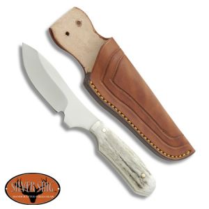 **Whitetail Caper Knife with Elk or Moose Handles - Silver Stag Knives