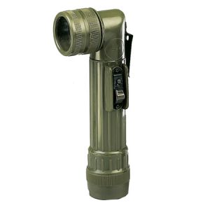 **Angled Head Army Flashlight with Clip - OliveDrab - USMilitaryStyle