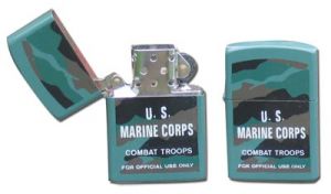 **U.S. Marine Corps Military Wick Lighter - Green Camo