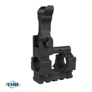 **AR15 Front Flip Sight Tower with Bottom Rail - Hooded - Yankee Hill